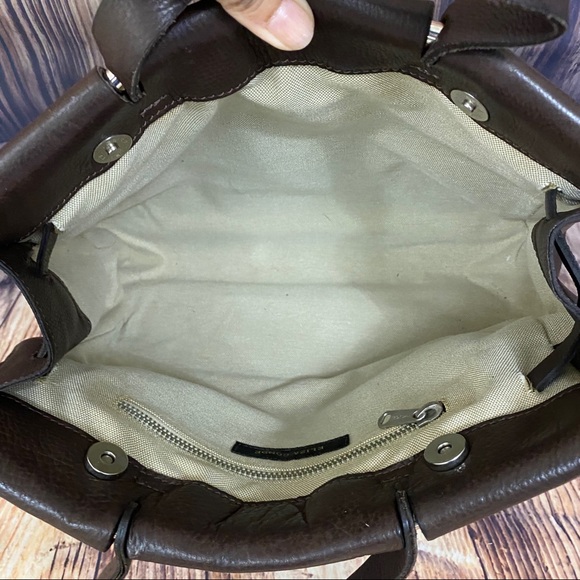 Eliza Conde Leather Structured Hand Bag Brown - Picture 6 of 8